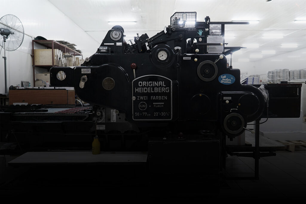 Mono Matbaa tesisindeki Heidelberg baskı makinesi